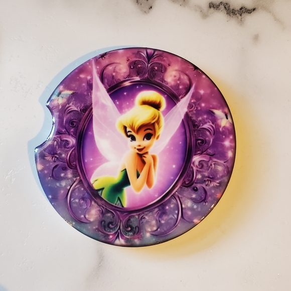 Set Of 2 Tinker Bell Ceramic Car Coasters - Picture 5 of 7